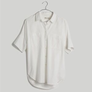Madewell White Cotton Courier Shirt 
Size: SMALL 
Color: PURE WHITE